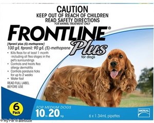 Frontline Plus for Medium Dogs Blue 6 Pack