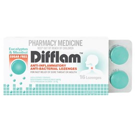 Difflam Eucalyptus & Menthol Sugar Free 16 Lozenges