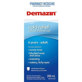 Demazin Cold Relief Blue Syrup 200ml