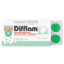 Difflam Doublemint Sugar Free 16 Lozenges