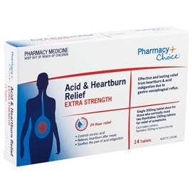 Pharmacy Choice Acid & Heartburn Relief Extra Strength 14 Tablets