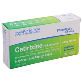 Pharmacy Choice Cetirizine Hayfever & Allergy Relief 50 Tablets