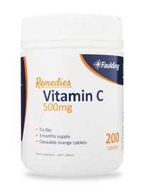 Faulding Remedies Vitamin C 500mg 200 Chewable Tablets