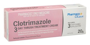 Pharmacy Choice Clotrimazole Thrush Treatment 3 Day Cream 20g