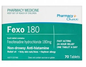 Pharmacy Choice Fexofenadine 180mg 70 Tablets