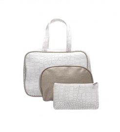 Designer Brand Cosmetic Bag Croc Set